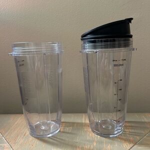 Ninja Blender Cups with Black Lids NWOT